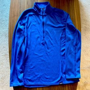 Patagonia midweight capilene base layer zip neck pullover blue Small
